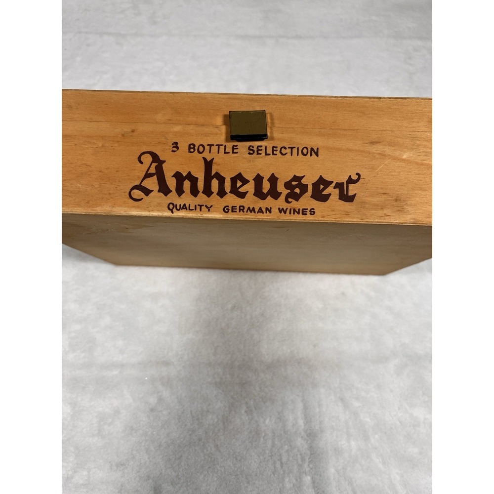 Anheuser & Fehrs German Wooden 3 Bottle Wine Box Bad Kreuznach Germany